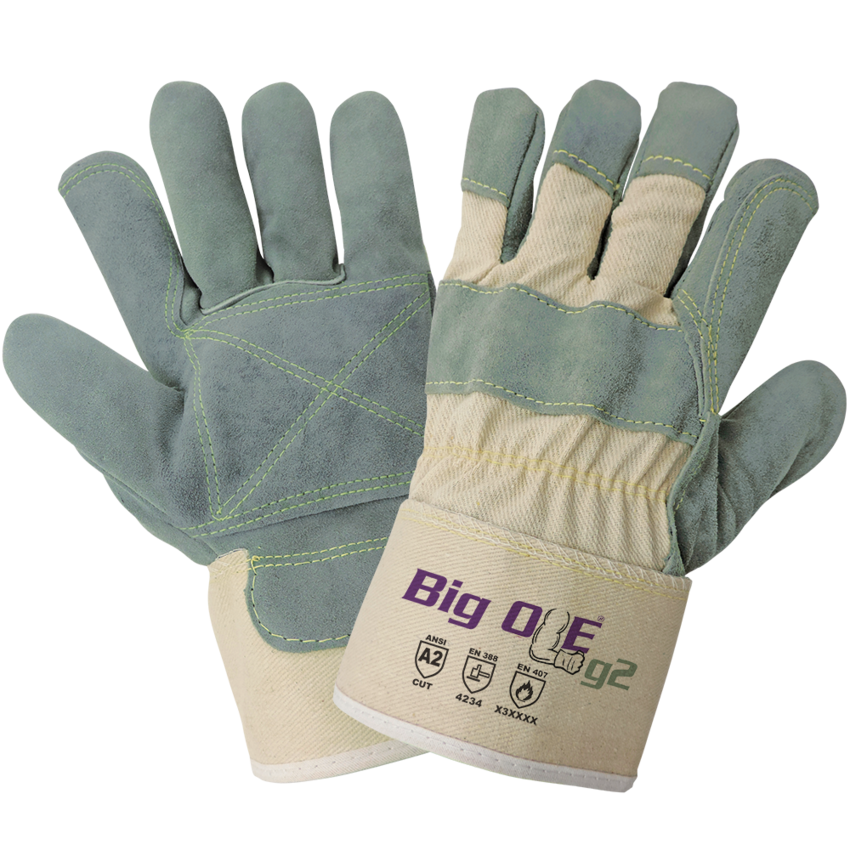 Big Ole® g2 Premium Top-Grade Side Select Split Cowhide Leather Palm Cut and Heat Resistant Gloves