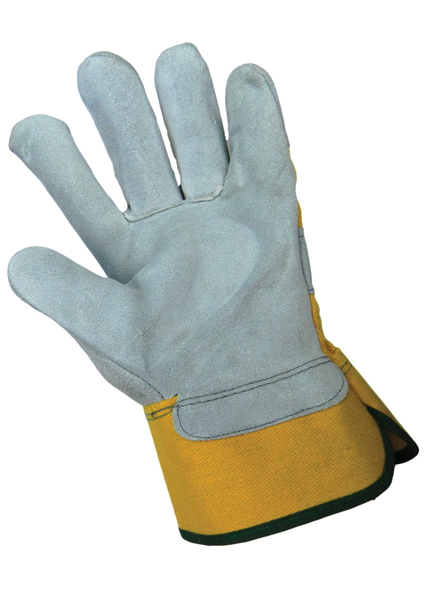 Premium Cowhide Leather Palm and Duck Safety Cuff Gloves