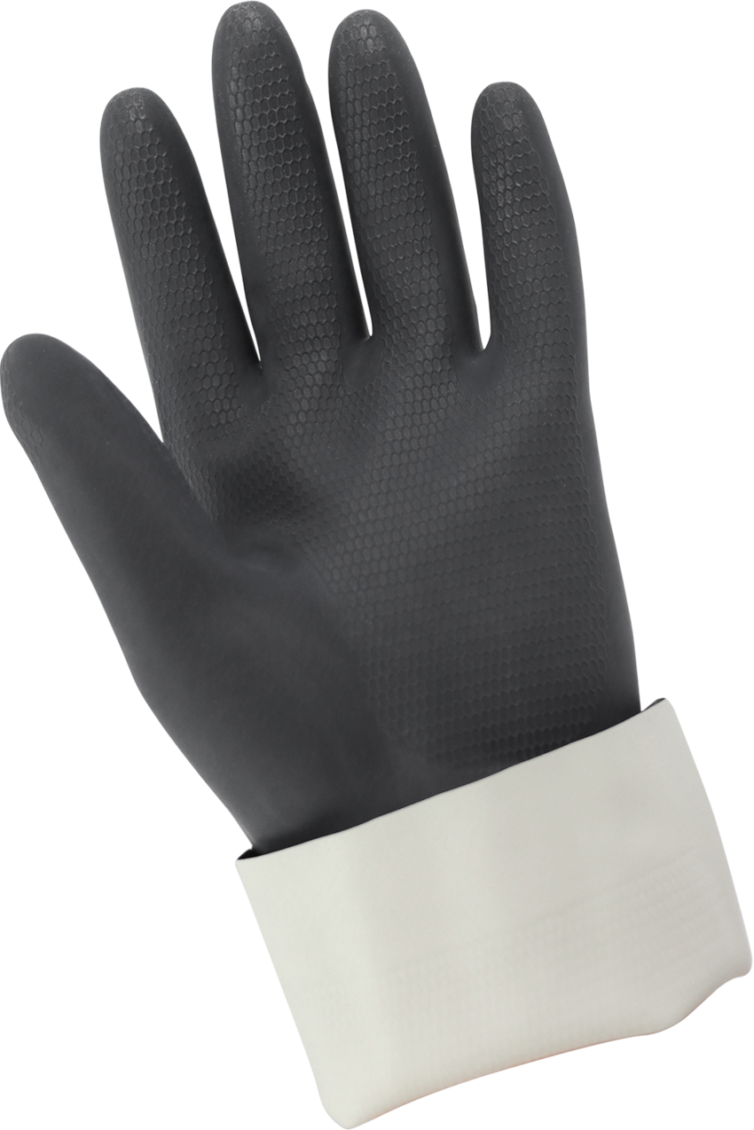 FrogWear® Premium Black Flock-Lined 30-Mil Neoprene Unsupported Gloves with Honeycomb Pattern Grip