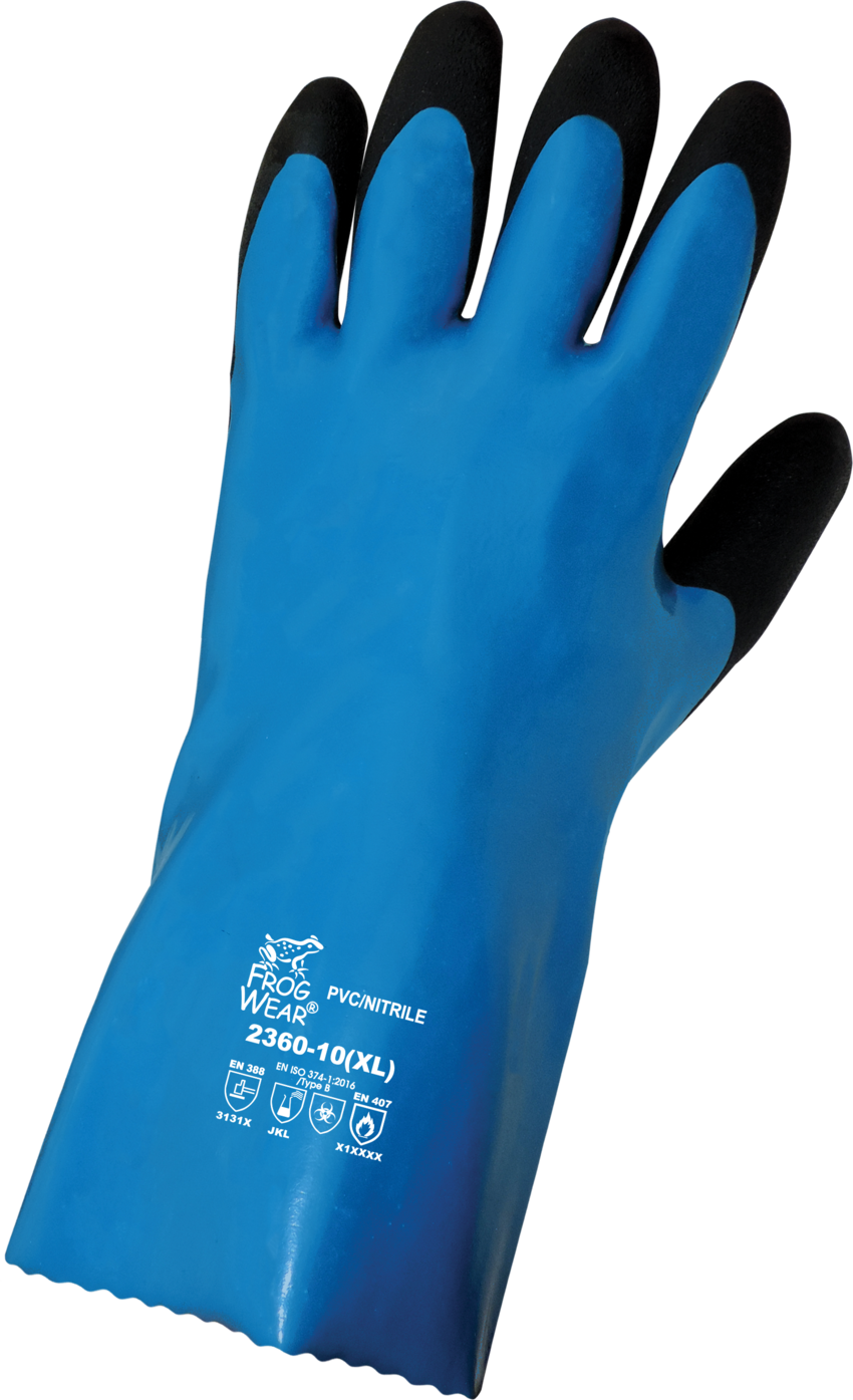 FrogWear® Premium Super Flexible Waterproof Chemical Handling Gloves