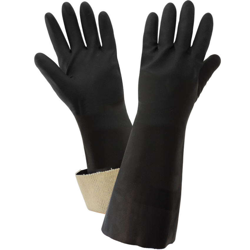 FrogWear® Supported Rough Finished Neoprene Chemical Handling Gloves - LIMITED STOCK