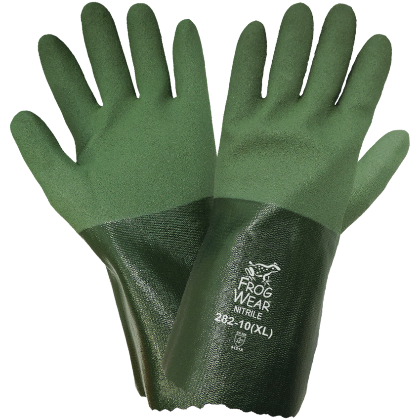 FrogWear® Mach Finish Double-Coated Nitrile Waterproof Gloves