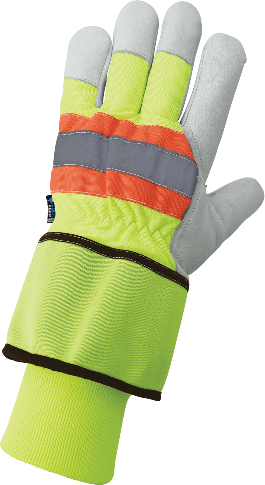 High-Visibility Premium-Grade Goatskin Leather Palm Insulated Gloves