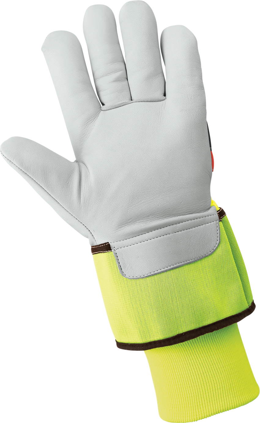 High-Visibility Premium-Grade Goatskin Leather Palm Insulated Gloves