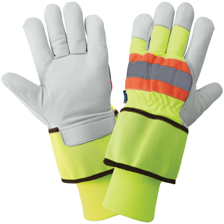 High-Visibility Premium-Grade Goatskin Leather Palm Insulated Gloves