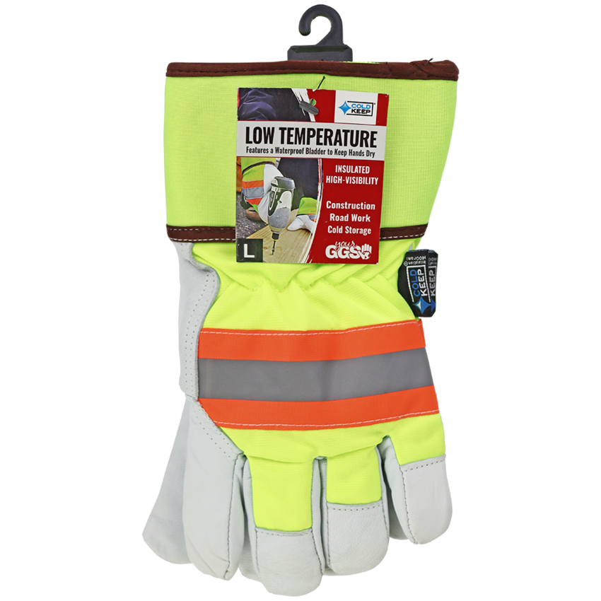 High-Visibility Premium-Grade Goatskin Leather Palm Insulated Gloves