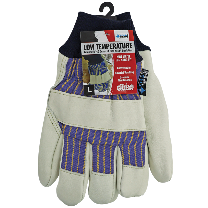 Standard-Grade Cowhide Insulated Gloves with Knit Wrist