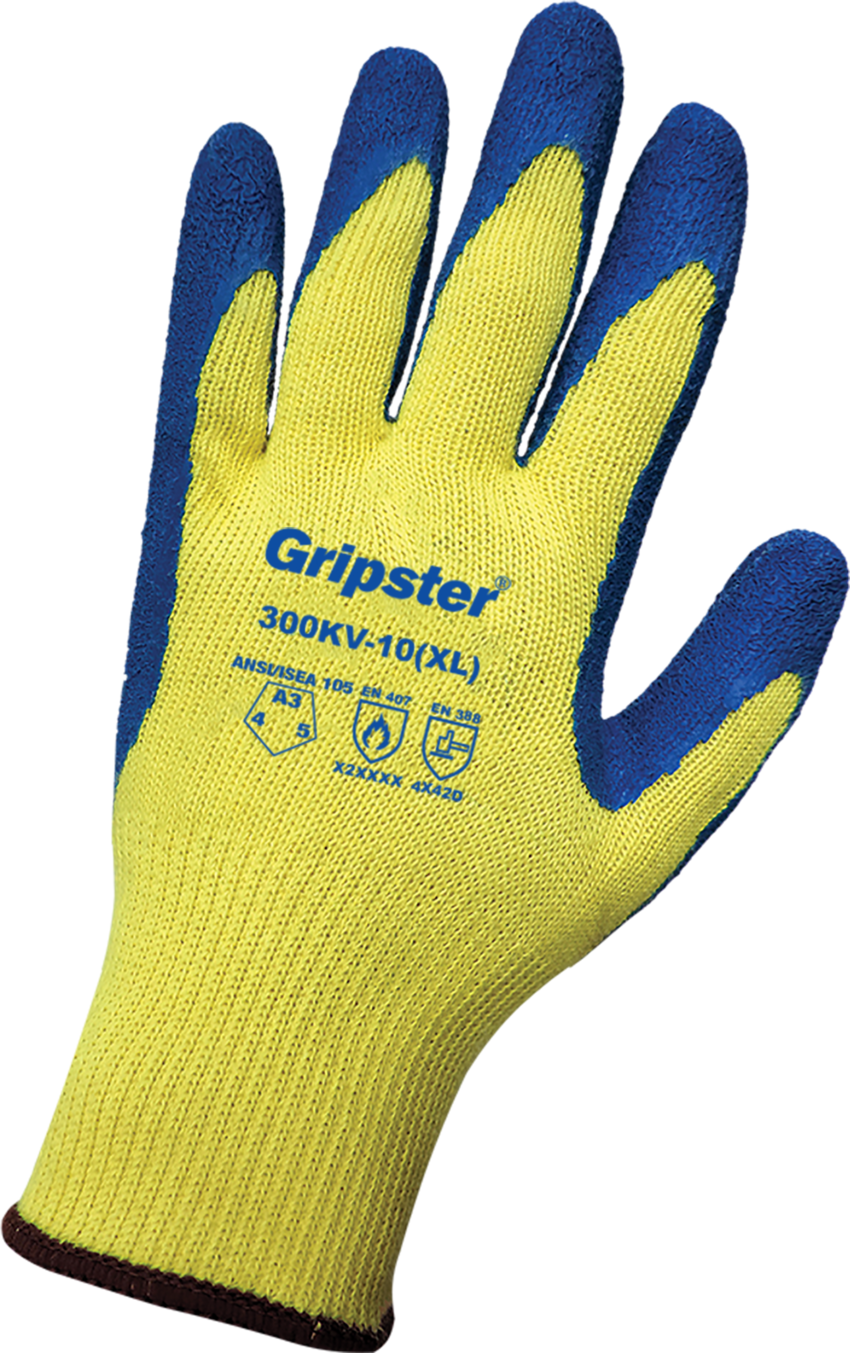 Gripster® Cut Resistant Gloves Made with Aramid Fiber and a Rubber Coated Palm