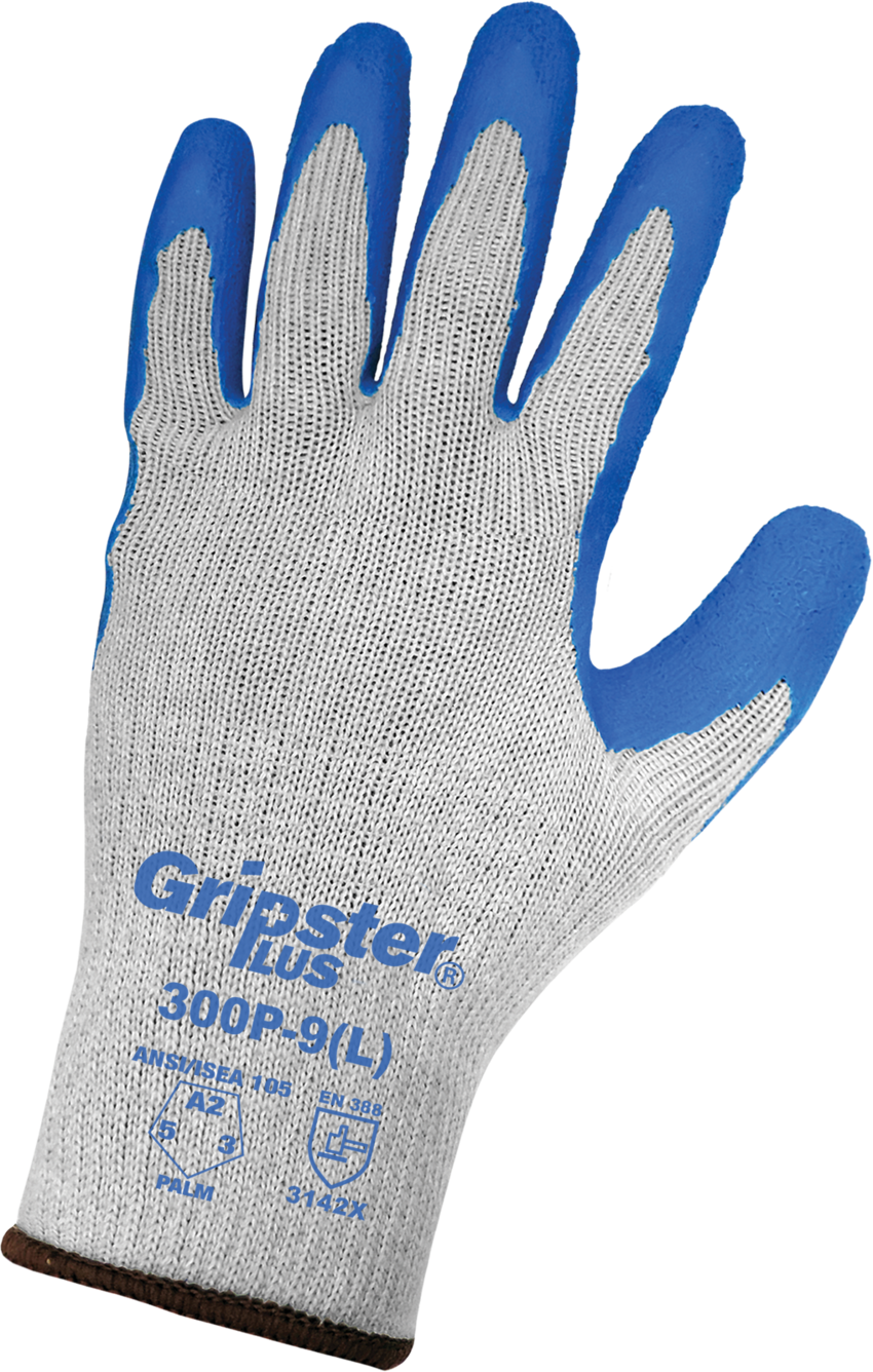 Gripster® Plus Premium Etched Rubber Palm Coated Retail-Tagged Gloves with Ergonomic Hand Shape