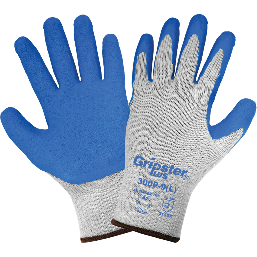 Gripster® Plus Premium Etched Rubber Palm Coated Retail-Tagged Gloves with Ergonomic Hand Shape