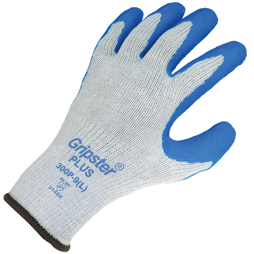 Gripster® Plus Premium Etched Rubber Palm Coated Retail-Tagged Gloves with Ergonomic Hand Shape