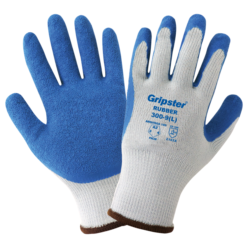 Gripster® Seamless Gray Rubber Palm Coated 10-Gauge Polyester Gloves with Cut, Abrasion and Puncture Resistance