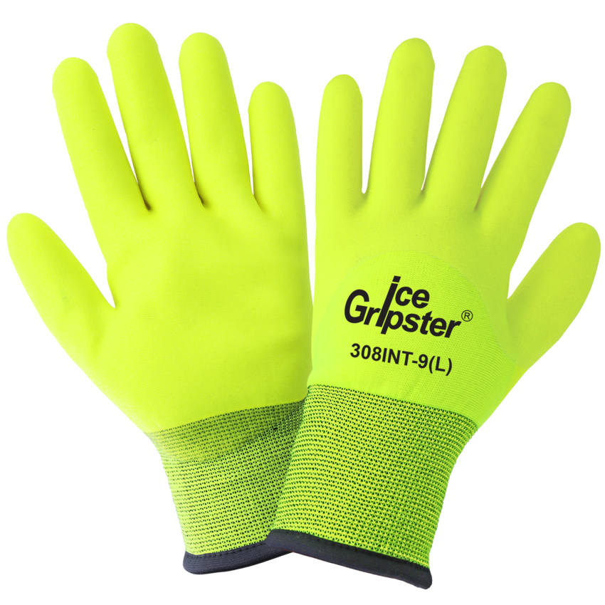 Ice Gripster® High-Visibility Insulated Gloves with Three-Quarter Coated Palm