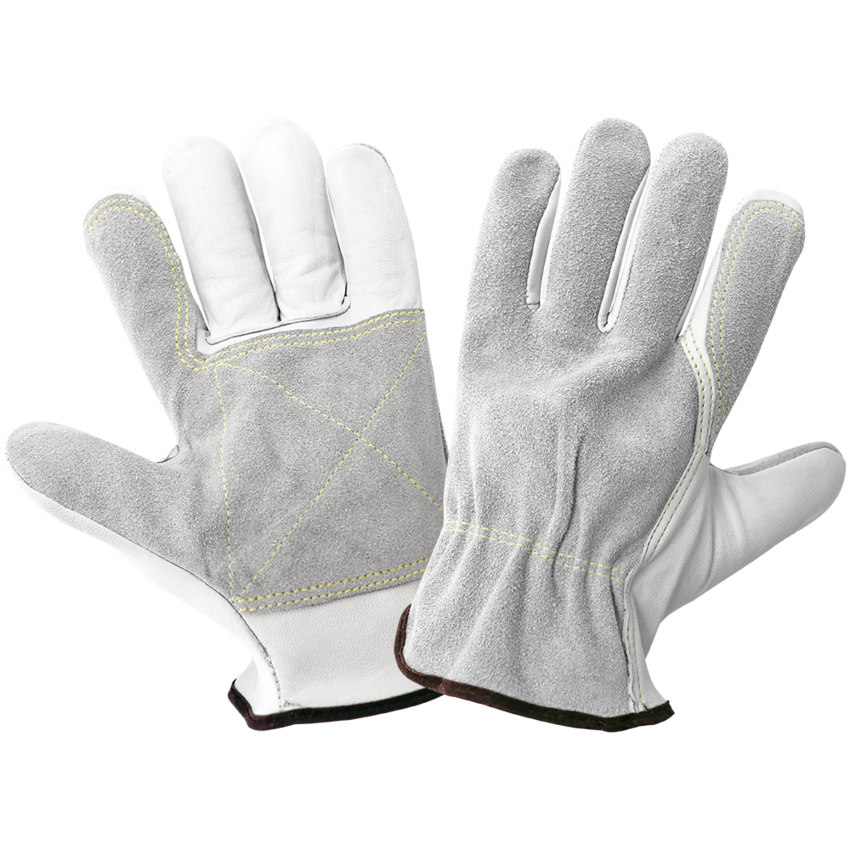 Premium Goatskin Palm and Split Cowhide Back Drivers Gloves