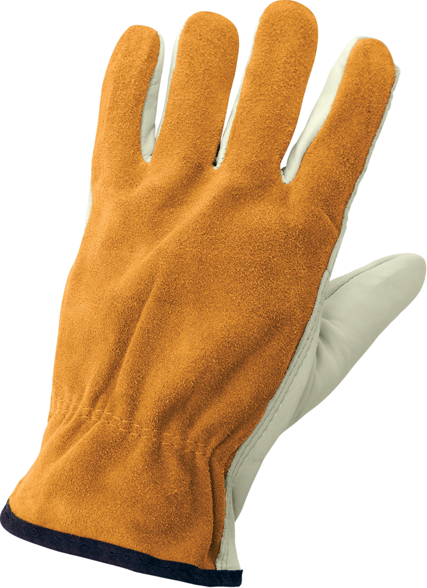 Premium-Grade Grain Cowhide Leather Palm Split Back Drivers Gloves