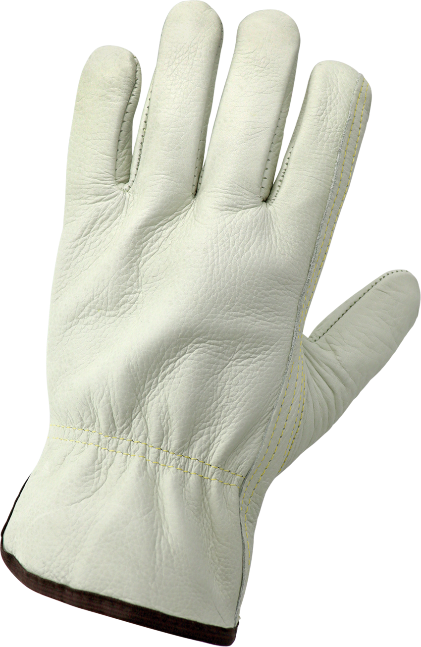 Standard-Grade Grain Cowhide Beige Drivers Gloves