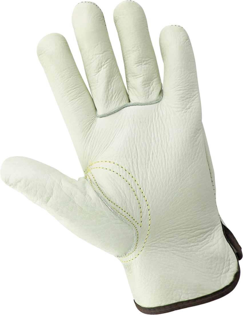 Standard-Grade Grain Cowhide Beige Drivers Gloves