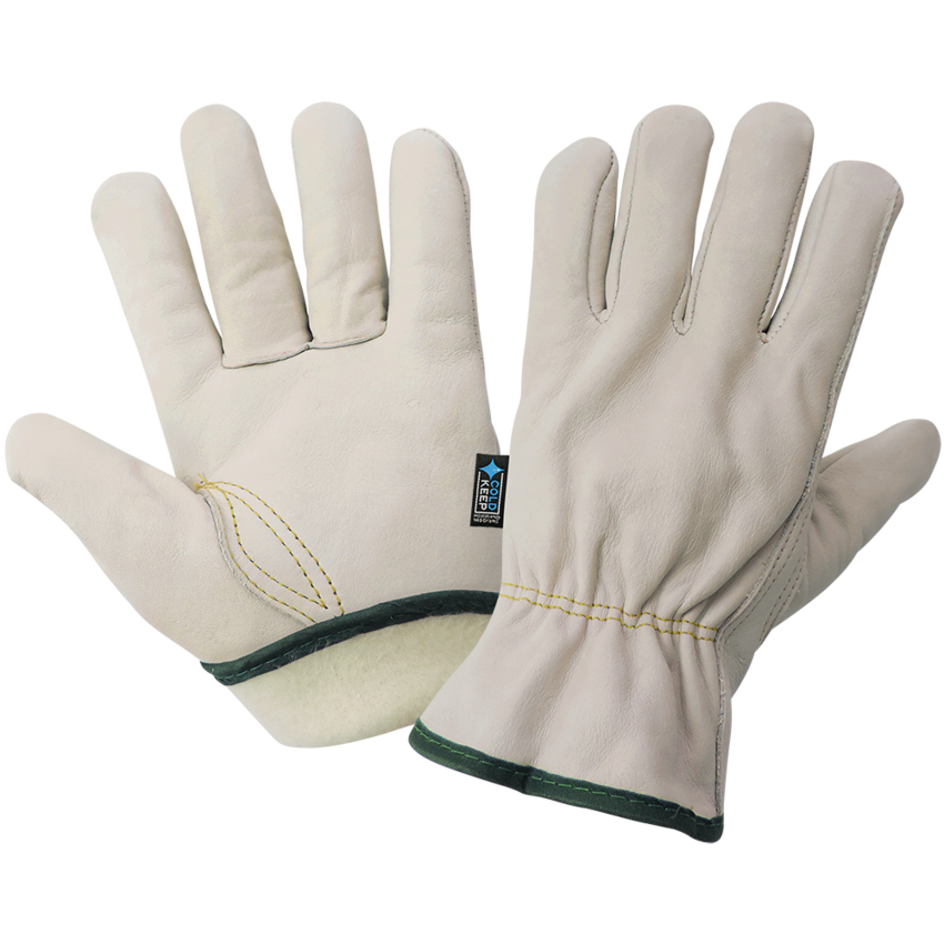 Cowhide Leather Insulated Driver Style Retail-Tagged Gloves