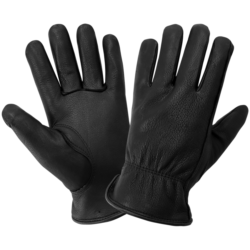 Premium Black Deerskin Leather Insulated Gloves