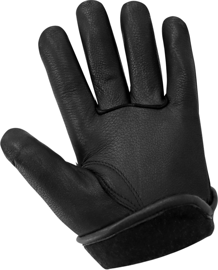 Premium Black Deerskin Leather Insulated Gloves