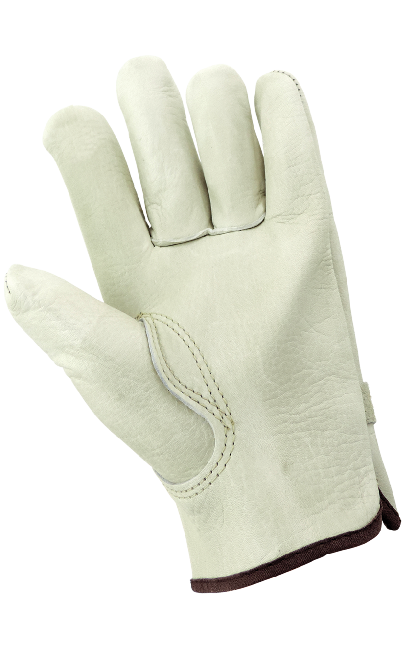 Premium-Grade Grain Cowhide Leather Drivers Gloves with Pull Strap Wrist