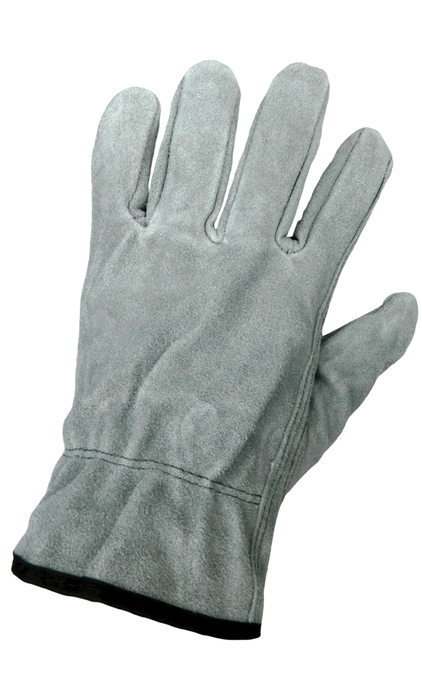 Standard-Grade Gray Split Cowhide Leather Drivers Style Gloves