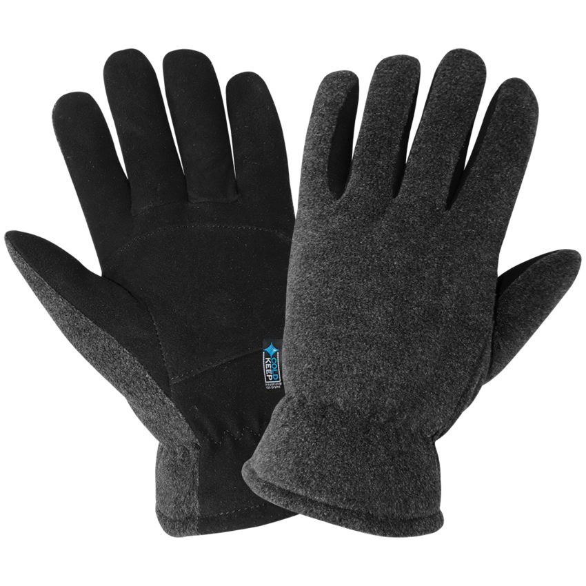 Premium Suede Deerskin Patch Palm Insulated Gloves