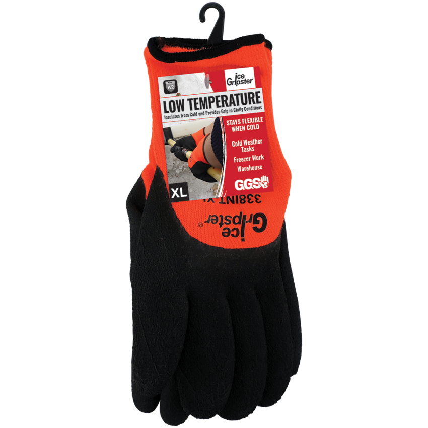 Ice Gripster® Three-Quarter Foam Rubber Coated Palm High-Visibility Low Temperature Gloves with Cut, Abrasion, and Puncture Resistance