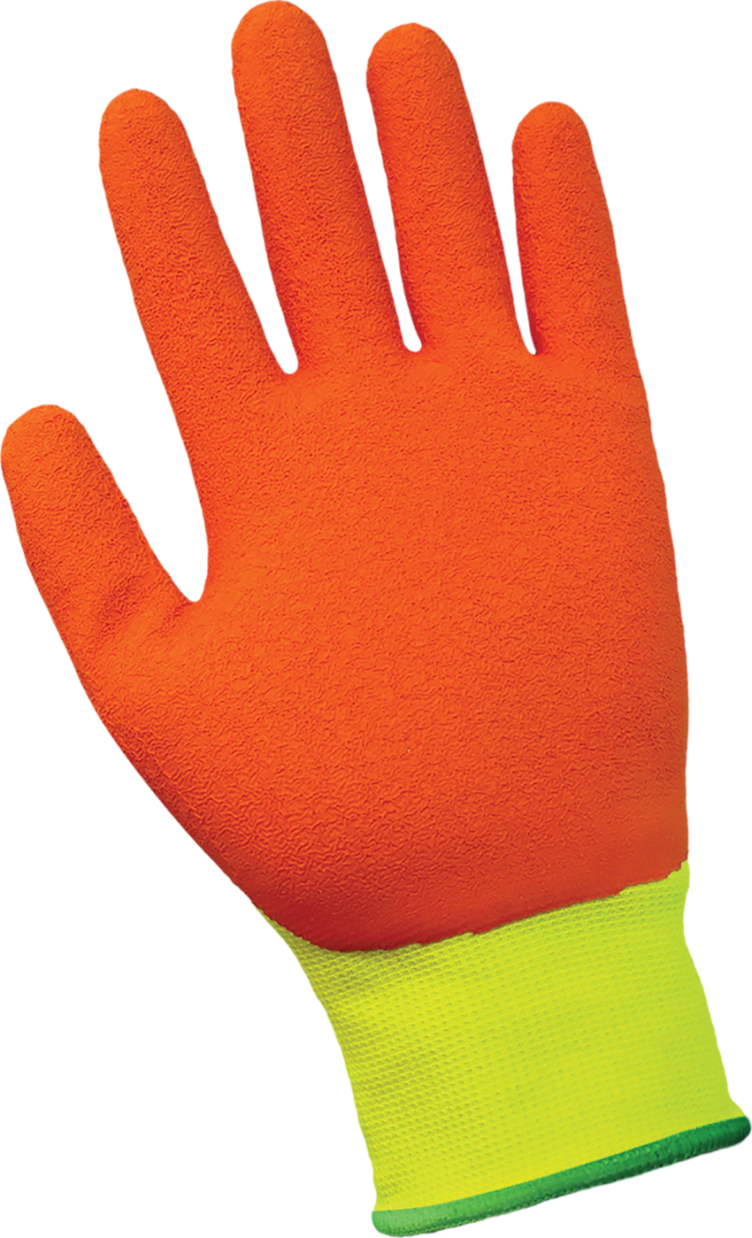 Gripster® Orange Etched Rubber Coated High-Visibility Lightweight Gloves with Cut, Abrasion, and Puncture Protection