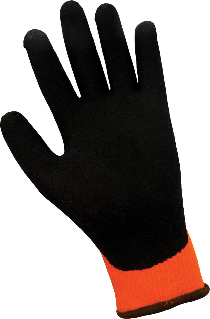 Ice Gripster® Water Repellent Heavy Napped Rubber Coated High-Visibility Low Temperature Gloves with Cut, Abrasion, and Puncture Resistance