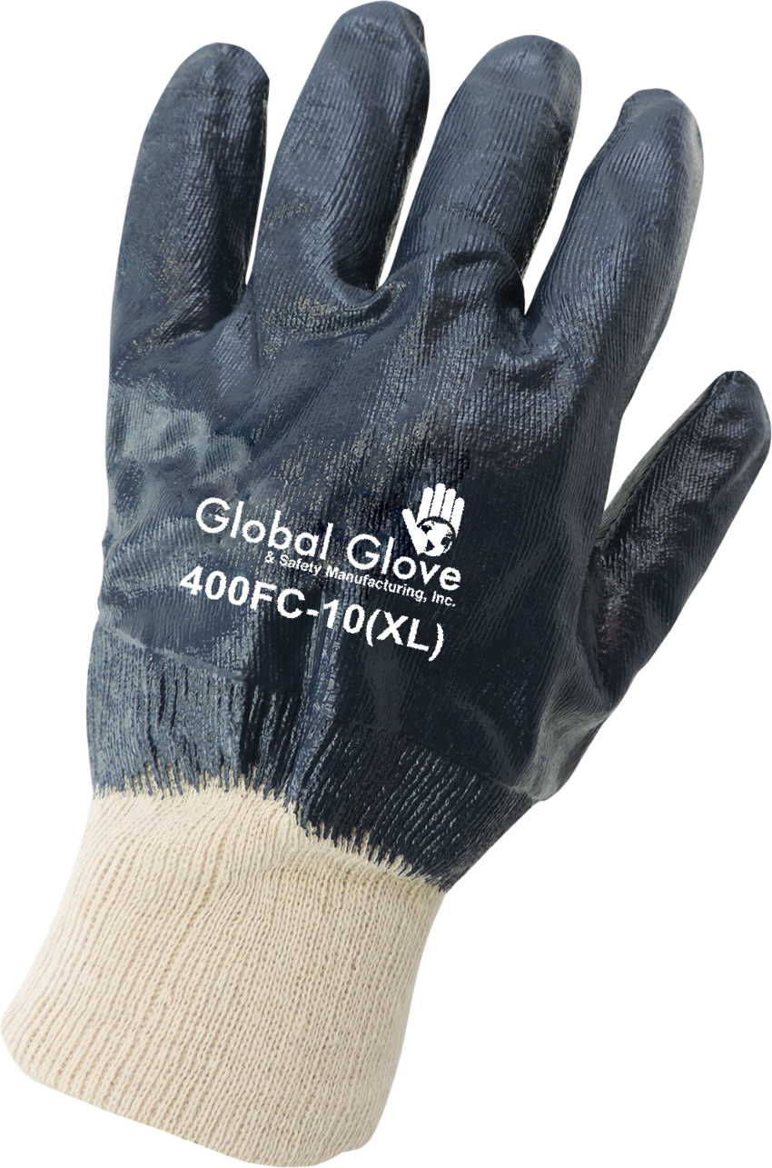 Two-Piece Interlock Shell Fully Coated with Solid Nitrile Knit Wrist Gloves