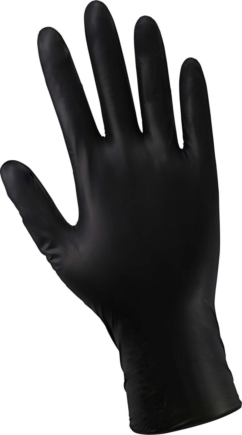 Panther-Guard® Industrial-Grade, Powder-Free, Black Nitrile/Vinyl Blended, 5-Mil, Smooth Finish, 9.5-Inch Disposable Gloves