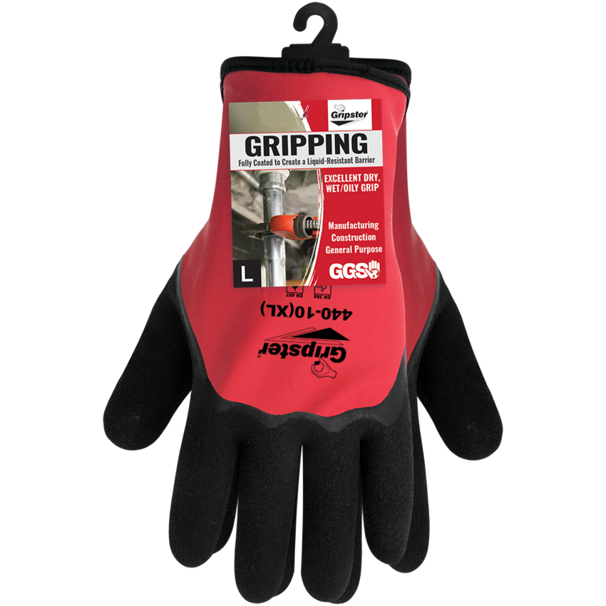 Gripster® Lightweight Nylon Double-Coated Latex Palm All Weather Gloves