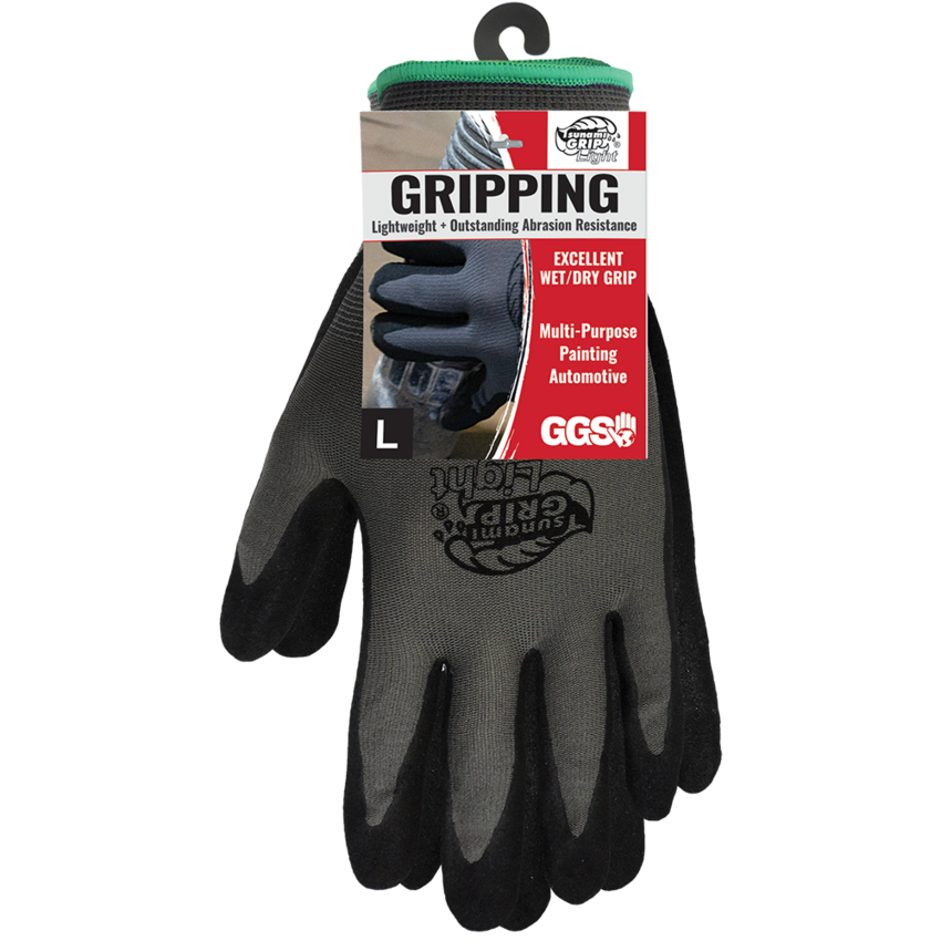 Tsunami Grip® Light Mach Finish Nitrile-Coated Retail Tagged Gloves with Cut, Abrasion, and Puncture Resistance