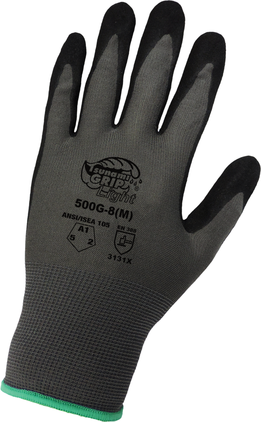 Tsunami Grip® Light Mach Finish Nitrile-Coated Retail Tagged Gloves with Cut, Abrasion, and Puncture Resistance