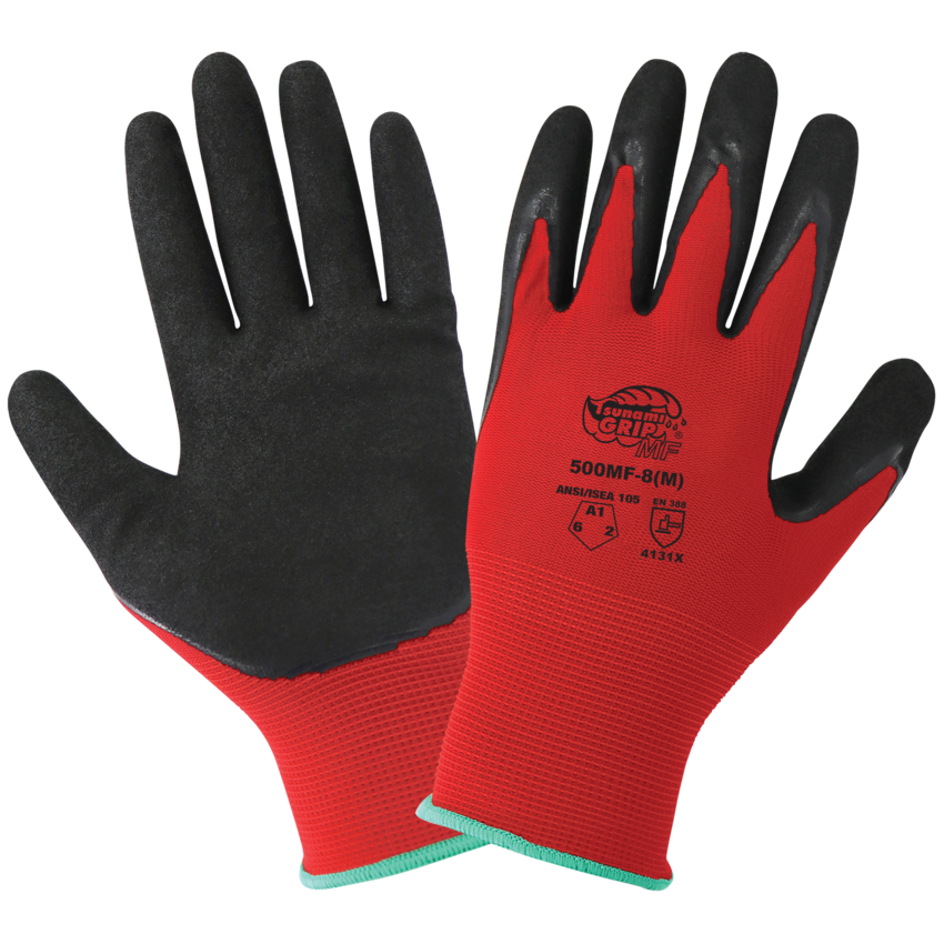 Tsunami Grip® MF Double-Dipped Mach Finish Nitrile Coated Gloves with Cut, Abrasion, and Puncture Resistance