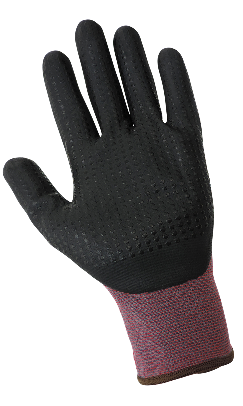 Tsunami Grip® Lightweight Seamless Dotted New Foam Technology Palm Coated Gloves with Cut, Abrasion, and Puncture Resistance