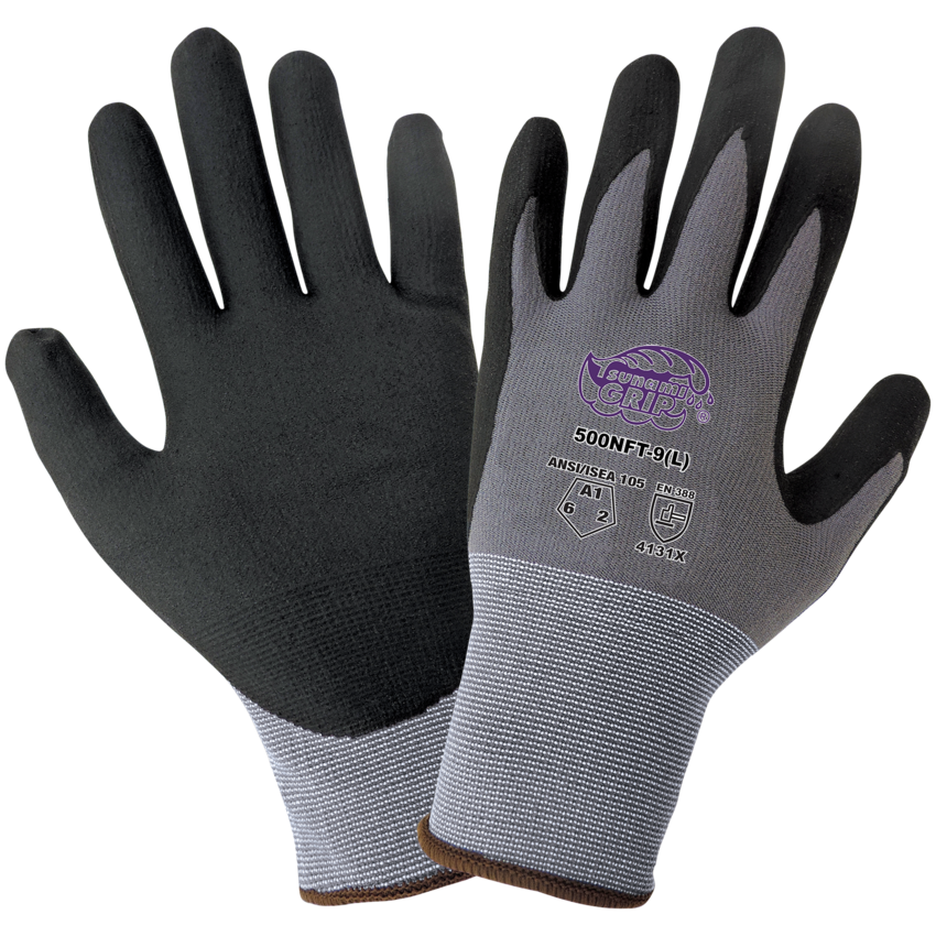 Tsunami Grip® Lightweight Seamless New Foam Technology Palm Coated Gloves with Cut, Abrasion, and Puncture Resistance