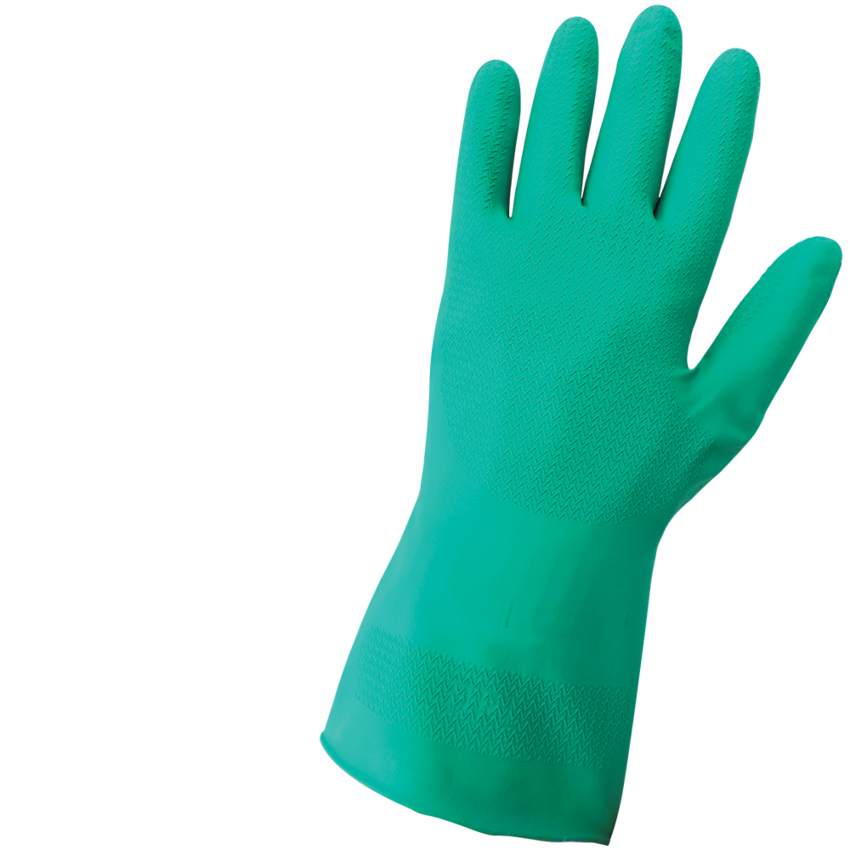 FrogWear® Ambidextrous 11-Mil Unlined Sea Green Nitrile Wave Pattern Grip Unsupported Gloves