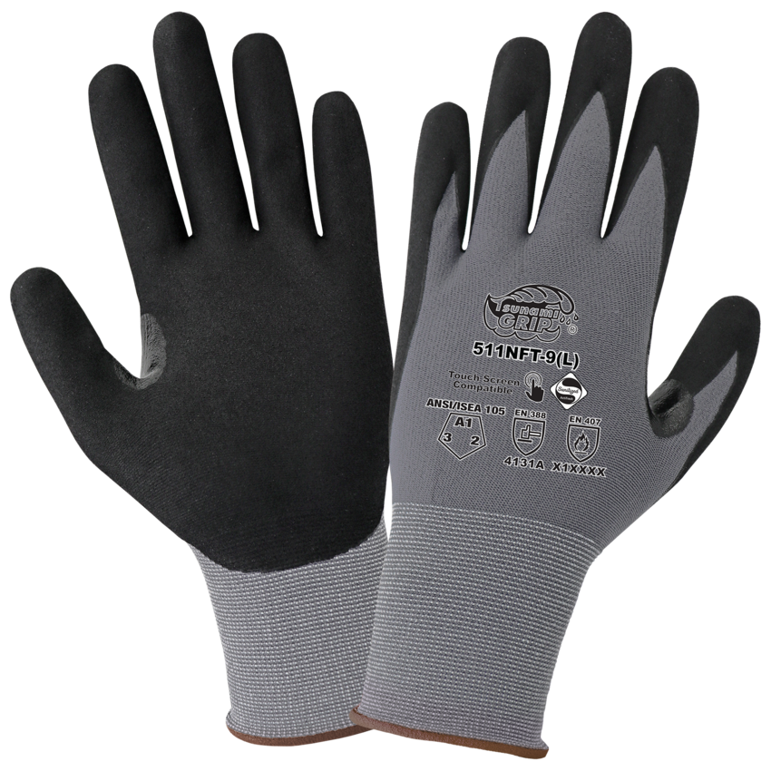 Tsunami Grip® General Purpose Touch Screen Gloves Coated with New Foam Technology Nitrile