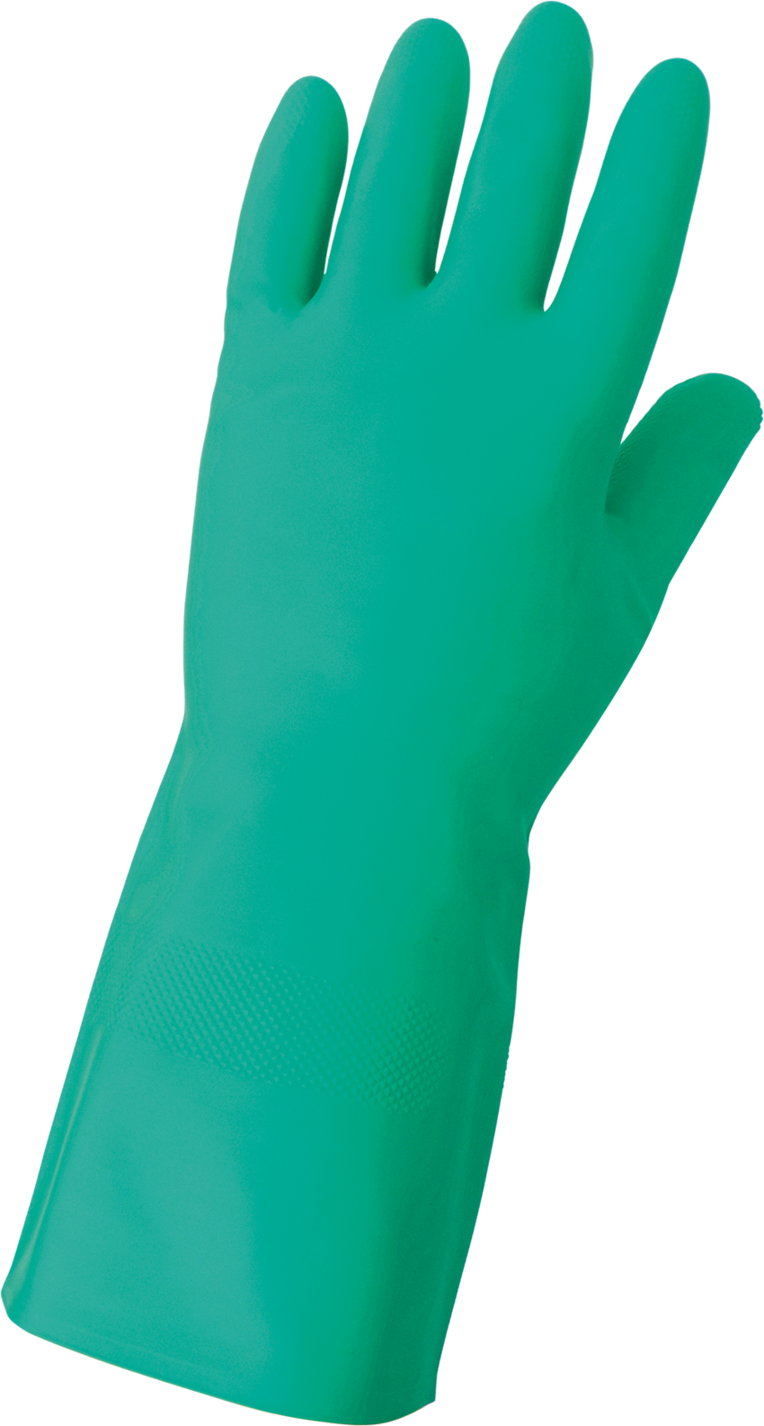 FrogWear® Flock-Lined 15-Mil Green Nitrile Raised Diamond Pattern Grip Unsupported Gloves