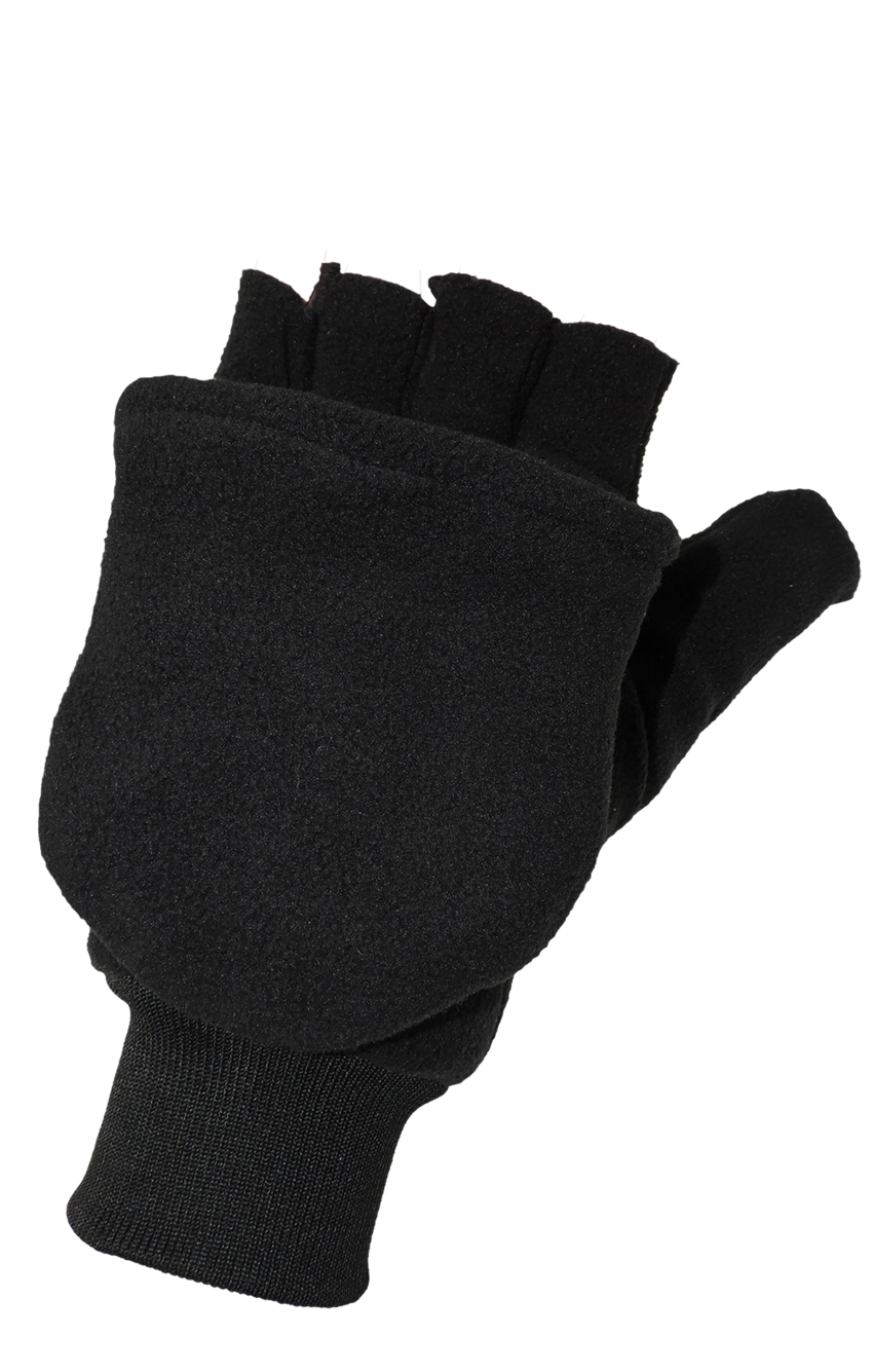 Insulated Fleece Fingerless Flip-Up Mittens