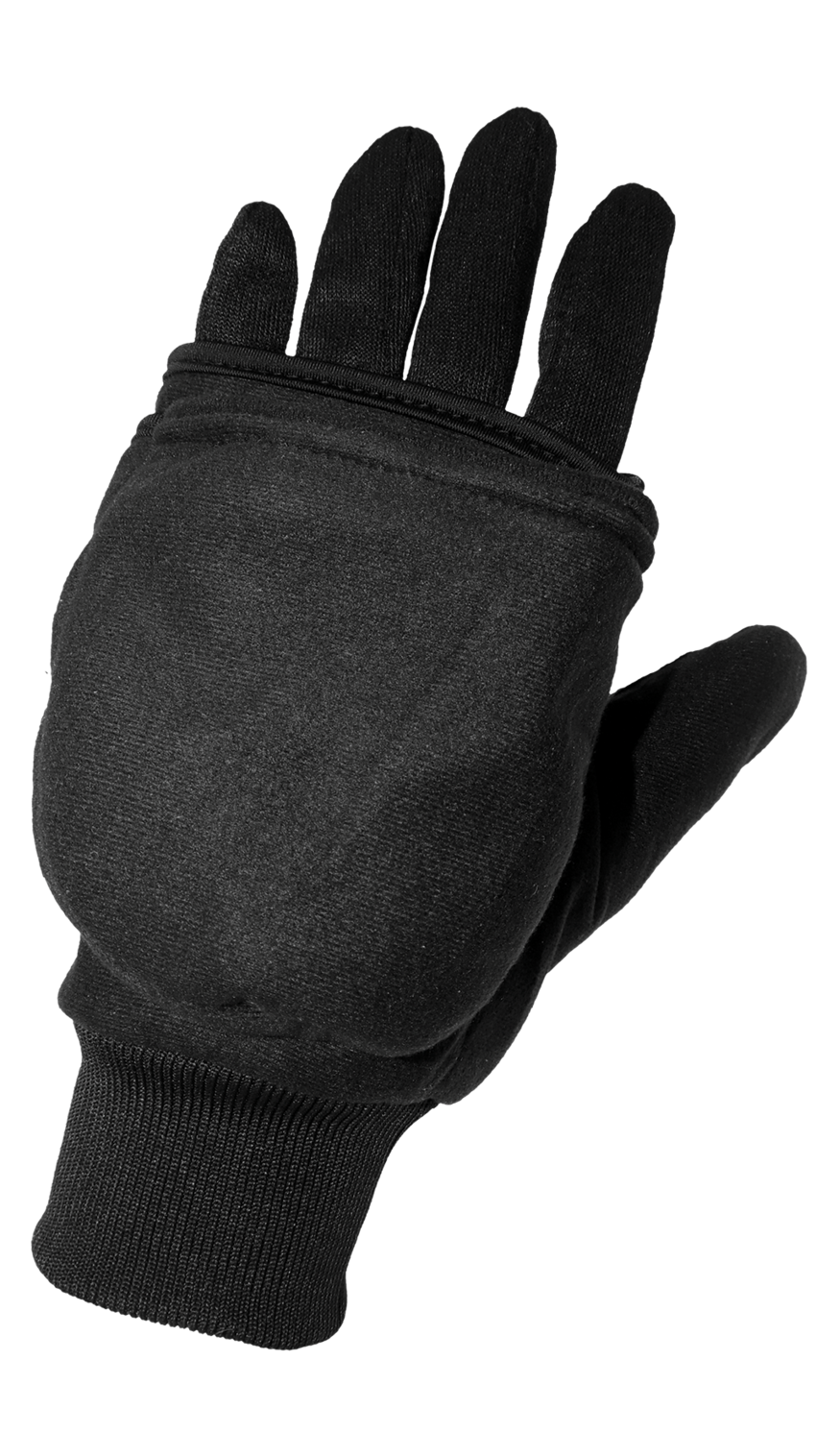 Insulated Fleece Flip-Up Mittens with Heating Pad Pocket