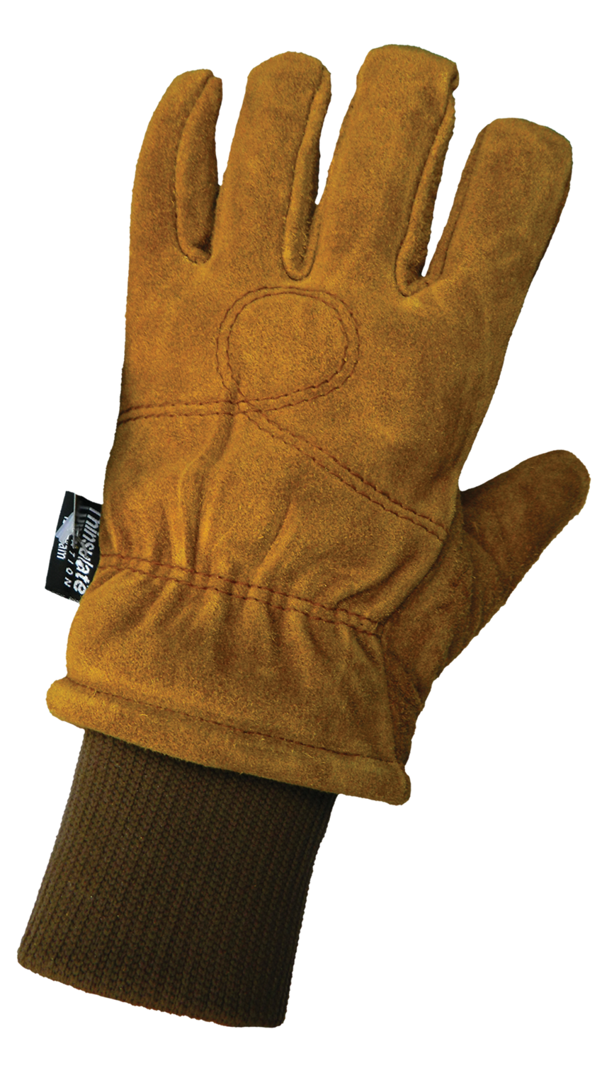 Premium-Grade Russet Colored Cowhide Split Leather Insulated Freezer Gloves