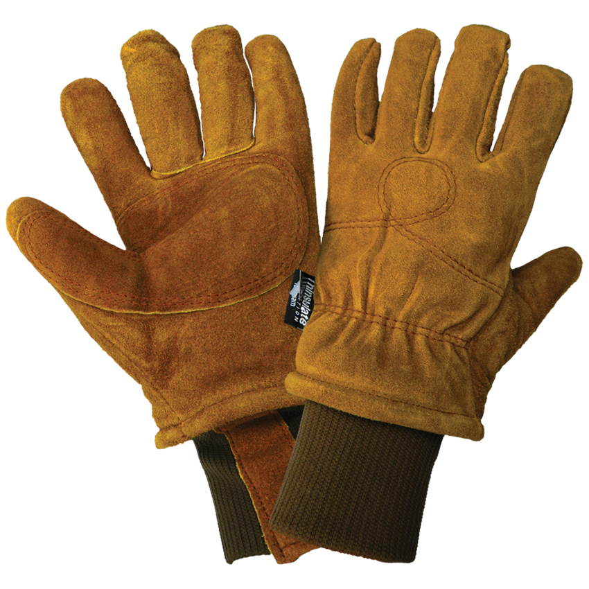 Premium-Grade Russet Colored Cowhide Split Leather Insulated Freezer Gloves