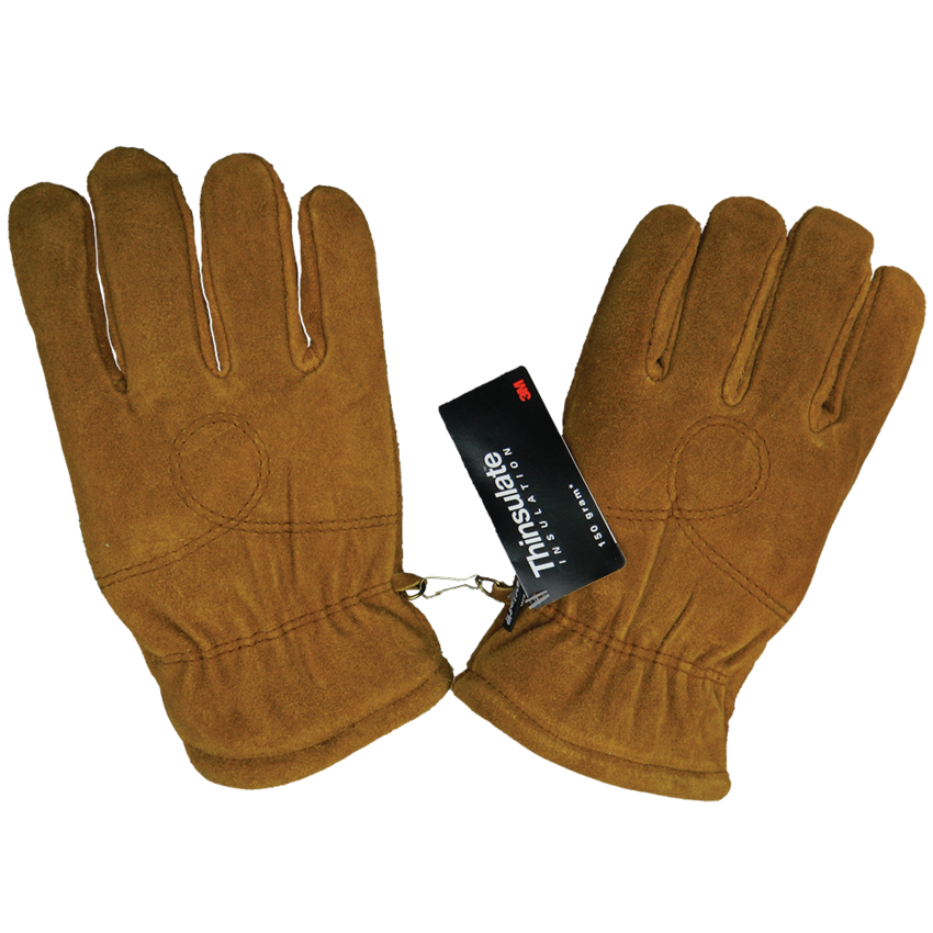 Premium-Grade Russet Colored Cowhide Split Leather Insulated Freezer Gloves