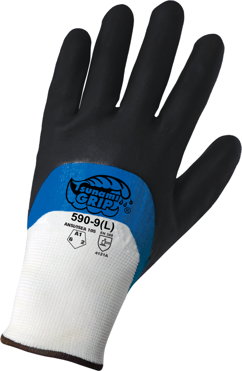 Tsunami Grip® Double-Nitrile-Coated Anti-Static/Electrostatic Compliant Gloves with Cut, Abrasion, and Puncture Resistance