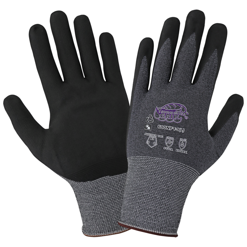 Tsunami Grip® Lightweight, Seamless, New Foam Technology Palm Coated, rPET Recycled Gloves with Cut, Abrasion, and Puncture Resistance