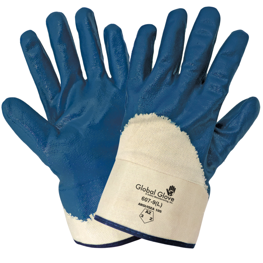 Solid Nitrile Three-Quarter Coated Two-Piece Jersey Gloves