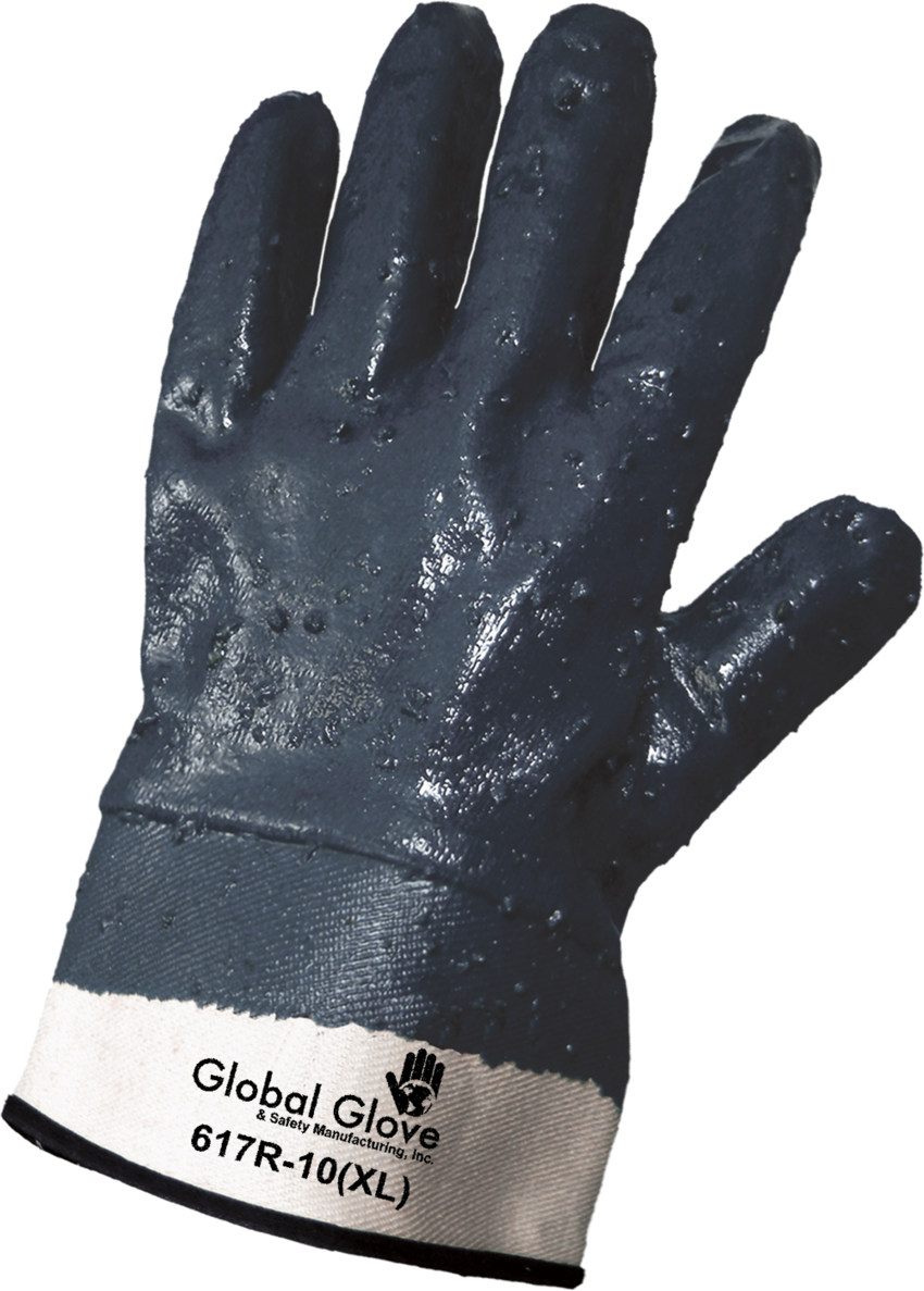 Rough Finish Solid Nitrile Fully Coated Two-Piece Jersey Gloves